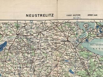 U.S. Army map, Germany "Neustrelitz" Size: 89 x 71 cm, 1943 dated