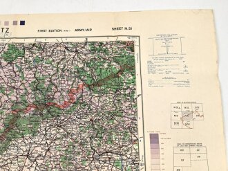 U.S. Army map, Germany "Chemnitz" Size: 76 x 66 cm, 1943 dated