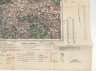 U.S. Army map, Germany "Chemnitz" Size: 76 x 66 cm, 1943 dated