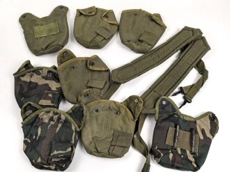 Nine pieces IMPORT Canteen covers and suspenders, NO original U.S. material