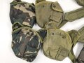 Nine pieces IMPORT Canteen covers and suspenders, NO original U.S. material