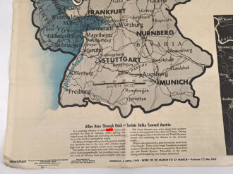 U.S. Army Newsmap for the armed forces , monday 2.April 1945. Used