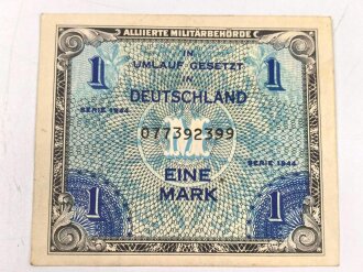 Alliierte Militärbehörde, Geldschein "Eine Mark"  Serie 1944 Besatzungsgeld