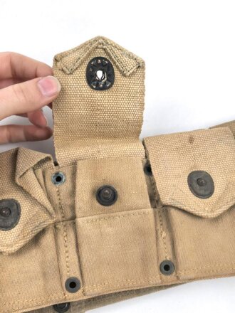 U.S. Army , 1918 dated Cartridge belt M-1910. Field modified, one pocket cut down, used, good condition