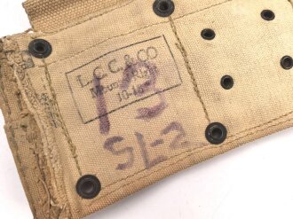 U.S. Army , 1918 dated Cartridge belt M-1910. Field modified, one pocket cut down, used, good condition