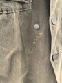 U.S. Army WWII Jacket, HBT, with gas flap. Well used, size 38R