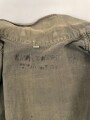 U.S. Army WWII Jacket, HBT, with gas flap. Well used, size 38R