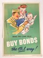 U.S. Army War Bond Poster " Make this come true BUY BONDS the GI way ! 23 x 32cm, dated 1945