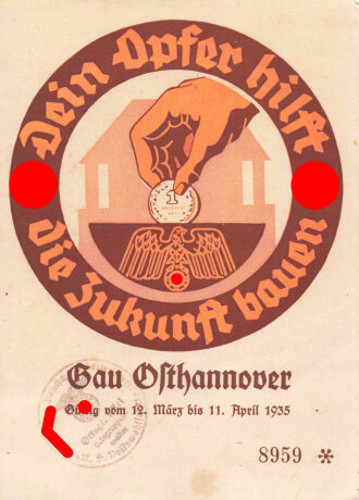 Winterhilfswerk Gau Osthannover, Türplakette...