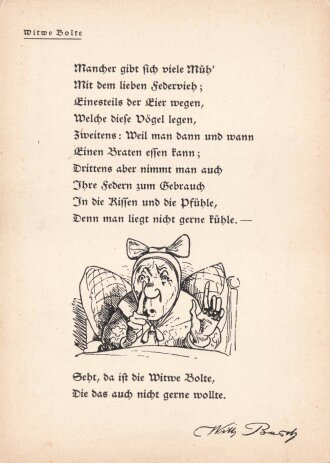 Winterhilfswerk Ansichtskarte "Sonderspende - Wilhelm Busch"