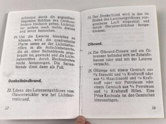 Fotokopie, Merkblatt für die Verwedung und Handhabung der Einehitslaterne aus Stahl, DIN A5, 16 Seiten