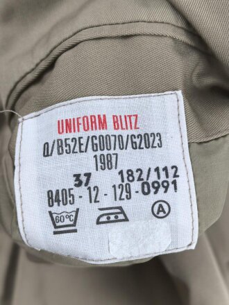 Bundeswehr , Tropenfeldbluse datiert 1987, guter Zustand