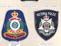 Australien, Sammlung Ärmelabzeichen der Polizei, auf Karton getackert