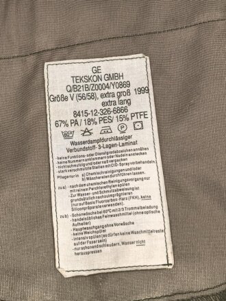 Bundeswehr , Nässeschutzanzug Jacke und Hose Flacktarn, Extra groß, sehr guter Zustand