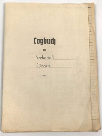 Kriegsmarine, Logbuch eines Seekadetten auf Linienschiff Schlesien , geführt vom 30.11.1939 bis zur Abgeschlossenen Ausbildung am 25.6.1940. DIN A4. Das Schiff hatte zu diesem Zeitpunkt als Heimathafen Gotenhaven