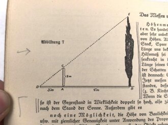 "Messdienst und Entfernungsschätzen" Geländesport Bücherei 3, datiert 1934, unter DIN A5, 32 Seiten