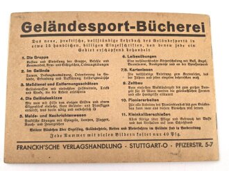 "Messdienst und Entfernungsschätzen" Geländesport Bücherei 3, datiert 1934, unter DIN A5, 32 Seiten