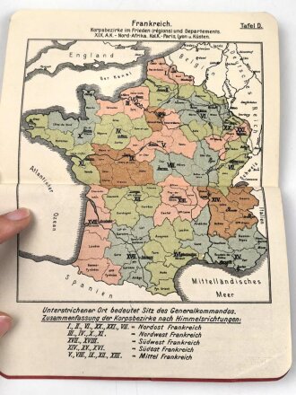 "Kurze Zusammenstellung über die französische Armee " datiert 1918, ca. 90 Seiten, DIN A6, gebraucht