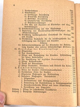 "Amtliches Unterrichtsbuch des Deutschen Roten Kreuzes", datiert 1930, DIN A6, 416 Seiten