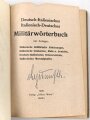 "Deutsch - Italienisches Militär Wörterbuch", datiert 1928, DIN A6, 286 Seiten