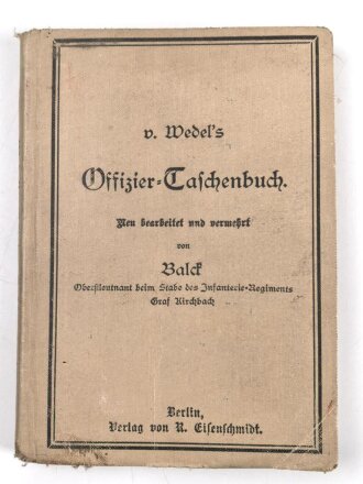 "Offizier-Taschenbuch", datiert 1908, DIN A6, 212 Seiten