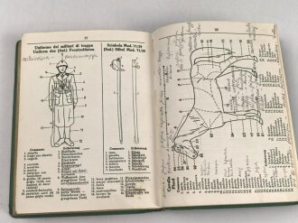 "Deutsch - Italienisches für Wehrmacht und Wehrtechnik", datiert 1937, DIN A6