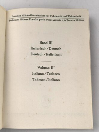 "Deutsch - Italienisches für Wehrmacht und Wehrtechnik", datiert 1937, DIN A6