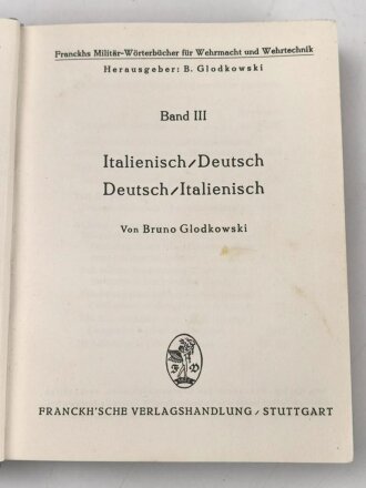 "Deutsch - Italienisches für Wehrmacht und Wehrtechnik", datiert 1937, DIN A6