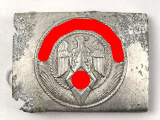 Koppelschloss für Angehörige der Hitlerjugend. Ausführung in Aluminium, ungereinigt