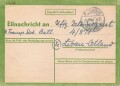 Lebenszeichen Karte vom Dezember 1944 an einen Unteroffizier im 4. Transport Sicherungs Battl.