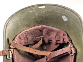 Niederlande 2. Weltkrieg, Stahlhelm ungereinigt, Originallack