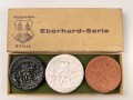 Eberhard Serie" Drei Porzellanmedaillen Etui " Stadtgemeinde Wildbad"