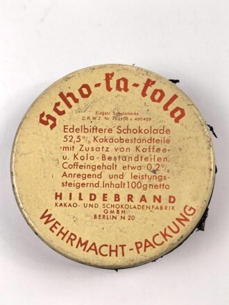 Scho-ka-kola Dose Wehrmacht Packung datiert 1941, leer