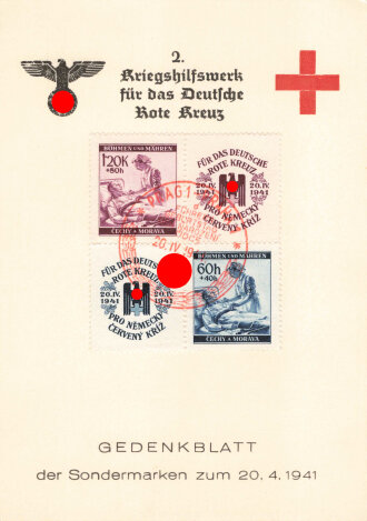 Kriegshilfswerk für das Deutsche Rote Kreuz, Gedenkblatt der Sondermarken zum 20.4.1941