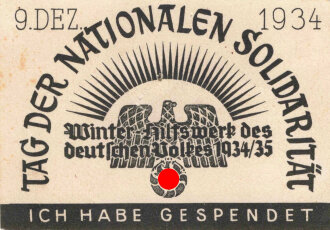 Tag der Nationalen Solidaritär 9.Dez. 1934, Spendenbeleg