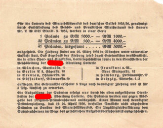 Winterhilfswerk Prämienschein 1936