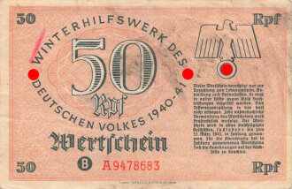 Winterhilfswerk des Deutschen Volkes 1940-41, Wertschein