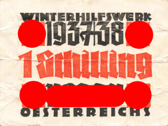 WHW 1937/38  der NSDAP Österreichs, Spendenbeleg 8 x...