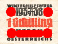 WHW 1937/38  der NSDAP Österreichs, Spendenbeleg 8 x 10,5cm, zerknittert