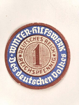 Winter Hilfswerk des Deutschen Volkes, Vignette 32mm " 1 Reichspfennig"