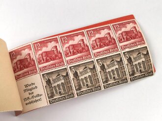 WHW Briefmarken der Deutschen Reichspost, vollständiges Markenheftchen "Gültig bis Juni 1940"