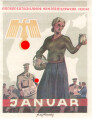 Winterhilfswerk, Türplakette Januar 1940, 85x110mm, Rückseitig gummiert