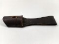 Brauner Koppelschuh, genarbtes Leder, ungewöhnliche Form, Breite innen gemessen 40mm