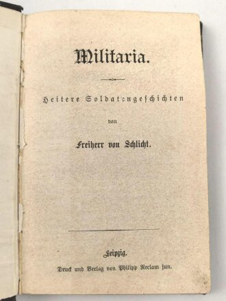 "Militaria - Heitere Soldatengeschichten" datiert 1916,  94 Seiten, DIN A6, gebraucht, Neu eingebunden