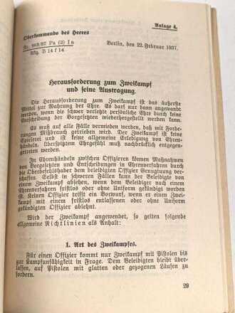  "Wahrung der Ehre" Der Oberbefehltshaber des Heeres Nr. 2500. 38. PA (2)., datiert 1939, 47 Seiten, DIN A5