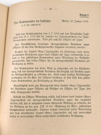 "Wahrung der Ehre" Der Reichsminister der Luftfahrt und Oberbefehltshaber der Luftwaffe L.P. Nr. 32000/38 IV, datiert 1940, 47 Seiten, DIN A5