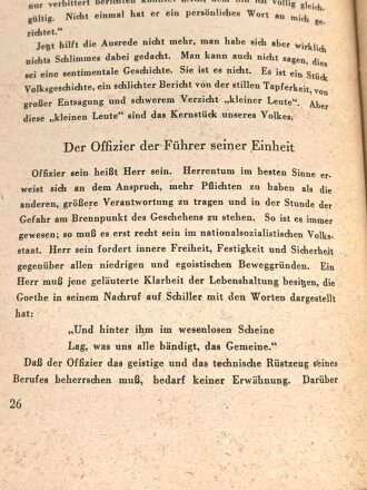 "Die Verantwortung des Deutschen Offiziers" Tornisterschrift, datiert 1941 Heft 45, 31 Seiten