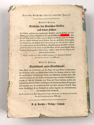 "Deutsches Jahrbuch für die deutsche Jugend und das deutsche Volk" 366 Seiten mit Widmung von 1936, Umschlag defekt