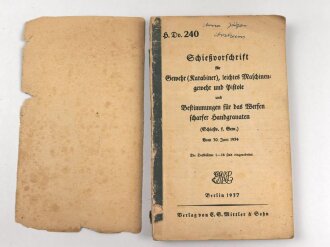 H.Dv. 240 "Schießvorschrift für Gewehr...