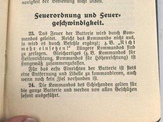 H.Dv. 200/3 "Ausbildungsvorschrift für die Artillerie Heft 3 Ausbildung in der Feuertätigkeit der Batterie" datiert 1933, DIN A6, 23 Seiten, gebraucht